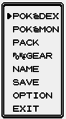 The menu in Pokémon Gold, Silver, and Crystal