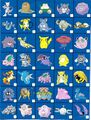 The back of the checklist, continuing all available Pokémon to collect