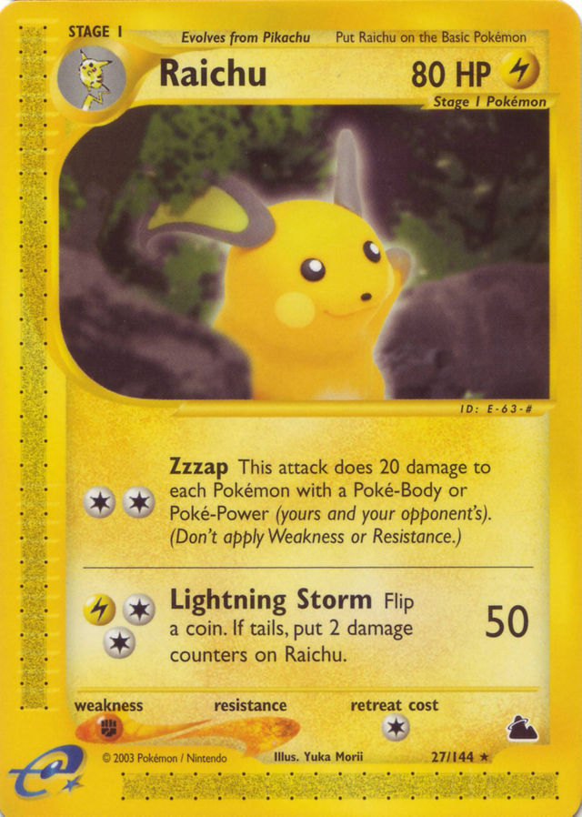 Raichu (Skyridge H25) - Bulbapedia, the community-driven Pokémon ...