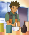Brock preparing Pokémon food.png
