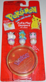 Squirtle, Clefairy, and Jigglypuff come with a yellow compact. Their stamp colors are blue, pink, and orange, respectively.