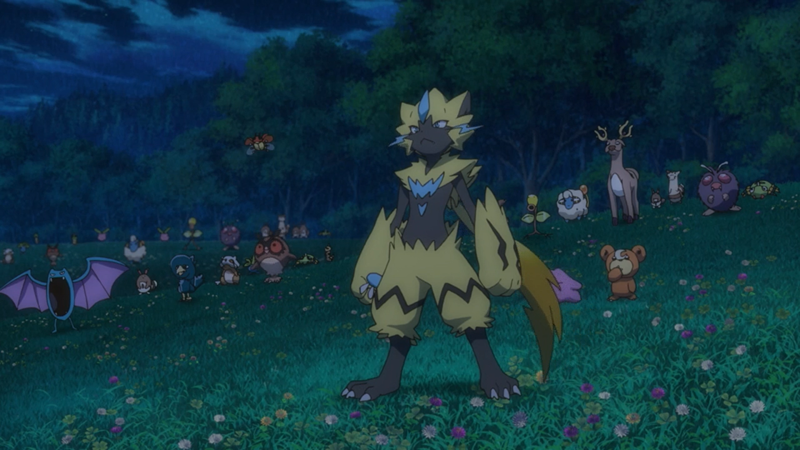 File:Zeraora and forest Pokémon.png