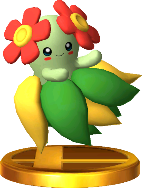 File:Bellossom 3DS trophy SSB4.png