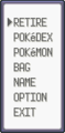 The menu in Pokémon Emerald's Safari Zone