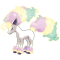 Galarian Ponyta's mane and horn glowing