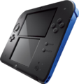 An Electric Blue/Black + Blue Nintendo 2DS