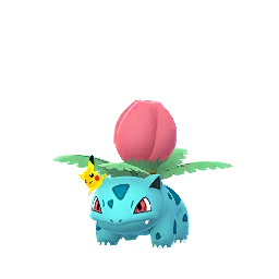 Ivysaur wearing Pikachu visor