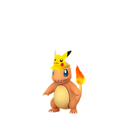 Charmander wearing Pikachu visor