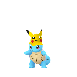 Squirtle wearing Pikachu visor