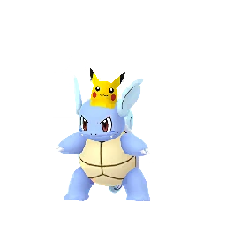 Wartortle wearing Pikachu visor