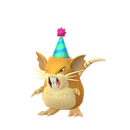 Raticate wearing Party hat (green)