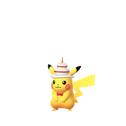 Pikachu wearing Cake costume