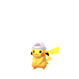 Pikachu wearing Dawn's hat
