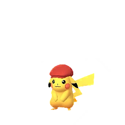 Pikachu wearing Rei's cap