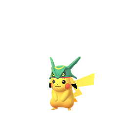 Pikachu wearing Rayquaza hat