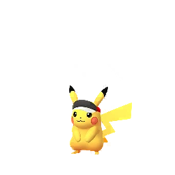 Pikachu wearing Pikachu wearing a Marathon Visor