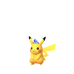 Pikachu wearing Sun/Moon crown (2024 · Moon)