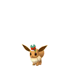 Eevee wearing Holiday hat
