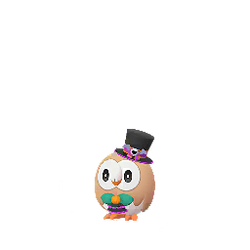 Rowlet wearing Halloween costume