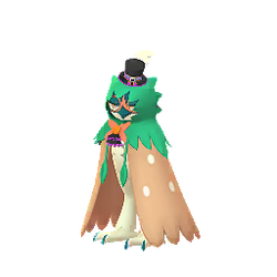 Decidueye wearing Halloween costume